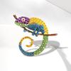 Brooch Versatile Lizard Gecko Pin Sparkling Rhinestones Inlaid Glossy Fade-Resistant Finish Badge Sweaters Scarves Handbags Hats