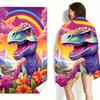 1PC Modern Cartoon Dinosaur Microfiber Beach Towel, Quick-Dry Super Absorbent, Ideal for Outdoor Swimming Yoga