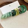 6Pcs/Set Trendy Fashion Pink Green Acrylic Resin C-shaped Hoop Earring Sets Female Elegant Daily Party Jewelry Accessory Gifts