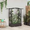 Elevated Planter with Trellis and Hanging Roof Brown 124 X 40 X 125 Cm PP