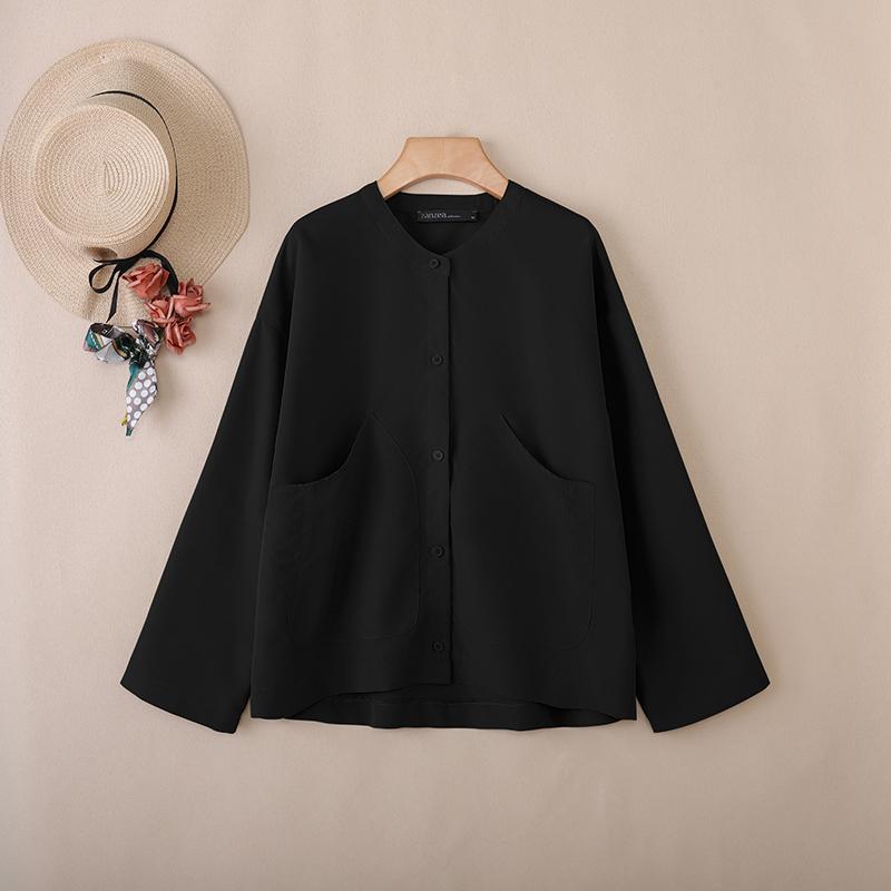 

ZANZEA Women Round Neck Casual Long Sleeve Blouse 2XL
