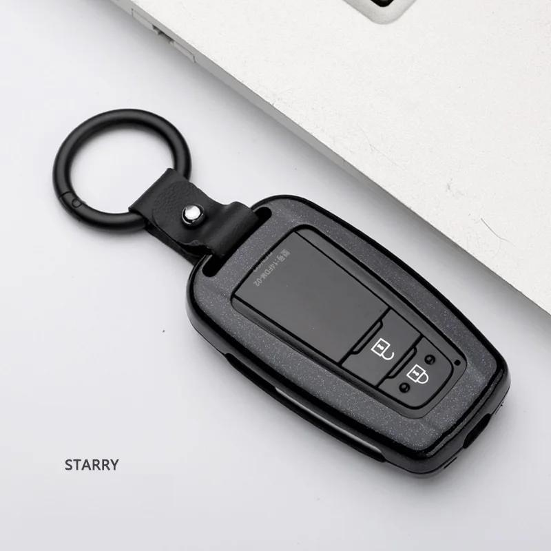 Interior Mouldings Carbon fiber Alloy Remote car Key Cover Case For Toyota CHR C-HR Prado Prius Camry Corolla RAV4 2018 2019 202