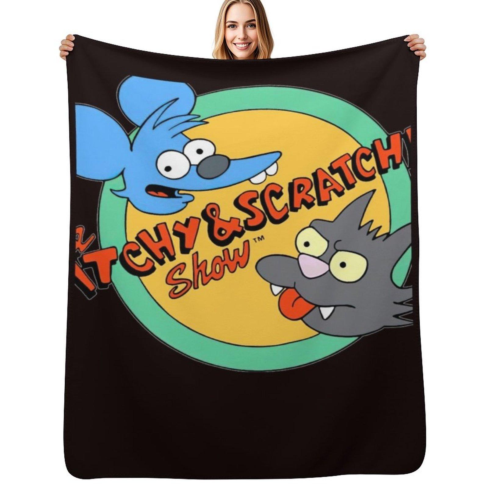 The Itchy and scratchy Cartoons Throw Blanket Soft Cozy Blanket for Pet Kids Adults 102x76cm(40x30in)