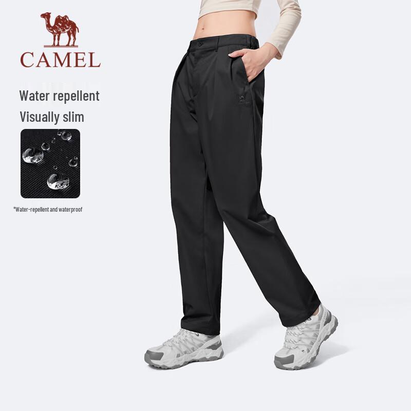 Camel Outdoor Water-Repellent Straight-Leg Pants for Men and Women M