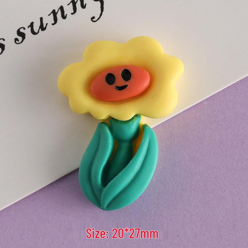 Popular Cartoon Flower Resin Accessories: DIY Phone Case, Hair Clip, Magnet & Earrings