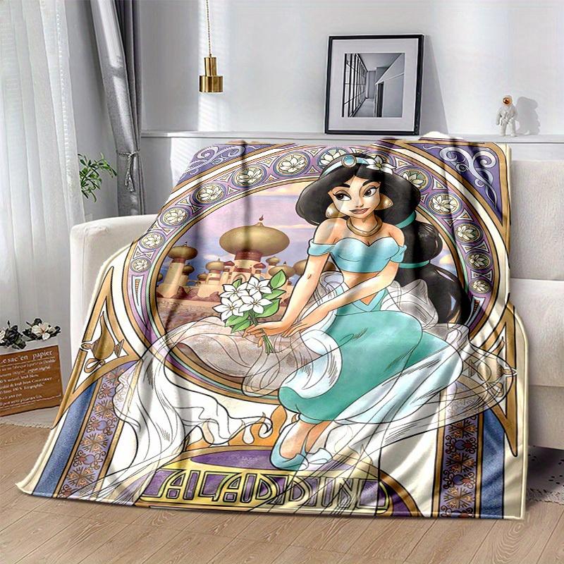 1pc Disney Princess Jasmine Art Nouveau Throw Blanket Home Decor, Couch Cover, Outdoor, Gift for Friends, Flannel Throw, Bedroom, Living Room