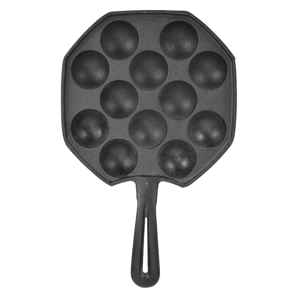 12 Hole Egg Puff Pan Non Stick Cast Iron Frying Pan Meat Ball Pancake Pan for Household Kitchen