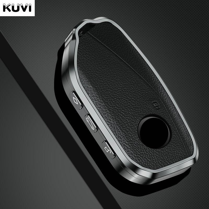 New Metal Leather Car Key Case Cover Shell Fob For Bmw I7 X7 G07 Lci Ix I20 X1 U11 7 Series G70 G09 Xm U06 G81 M3 Accesories