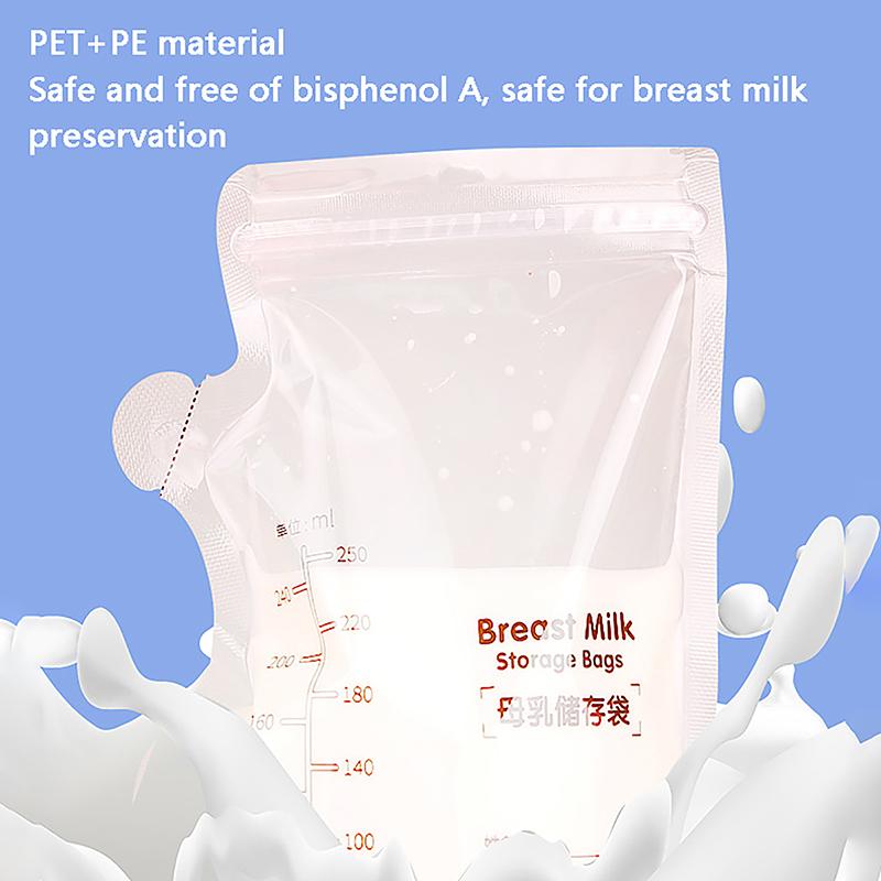 

Пакеты для хранения грудного молока на 8,4 унции, герметичные пакеты для хранения молока для грудного вскармливания, пакет для грудного молока с носиком с двойным уплотнением Bpa