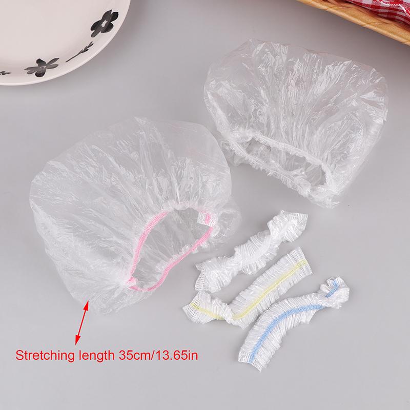 50Pcs Disposable Food Cover Kitchen Packaging Storage Bags Plastic Elastic Wrap Food Covers Fresh-Keeping Lid Plate