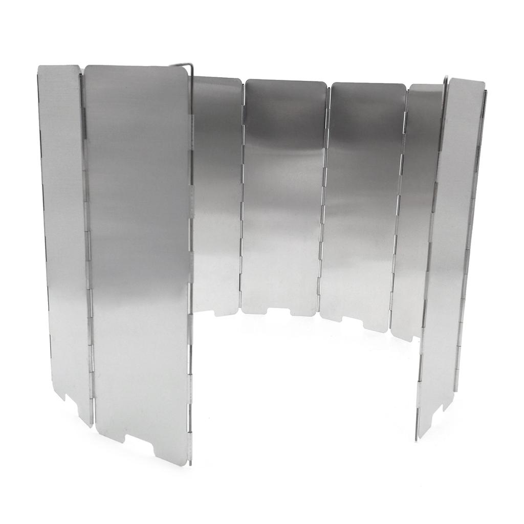 Folding Stove Windscreen 10 Plates Aluminum Camping Cooker Stove Wind  with Storage Bag