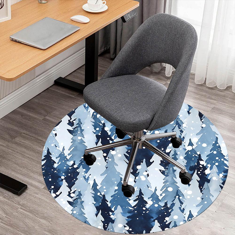 

1pc winter forest Round Chair mat Area Rug - Non-Slip, Floor Mat for Office, Bedroom, and Indoor Decor c1125782 80cm by 80cm