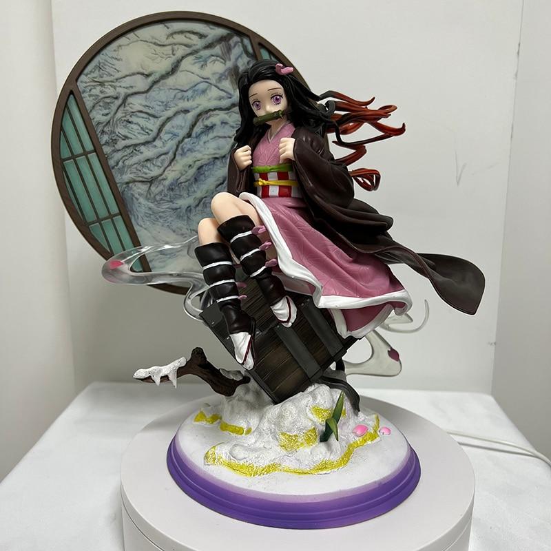 28cm Demon Slayer Anime Figure Up Art Mini Kamado Nezuko Figure Kanroji Mitsuri Action Figure Kimetsu No Yaiba Figurine Doll Toy