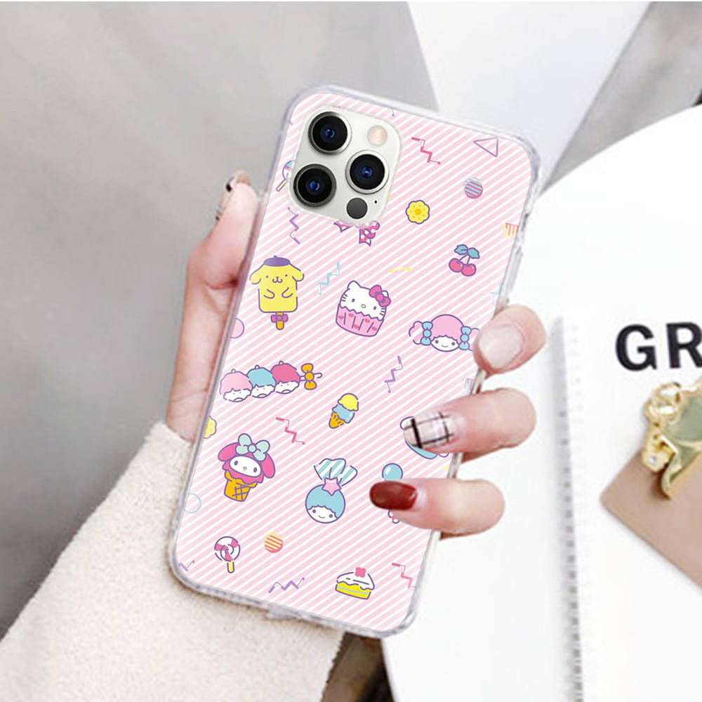 JZ6 Sanrio Cartoon Transparent Case for Samsung A04 A14 A23 M33 M53 Realme 10 9 C35 C55 VIVO Y02 X80 Infinix Hot 30 Note 11 Tecno Spark 8P Pro