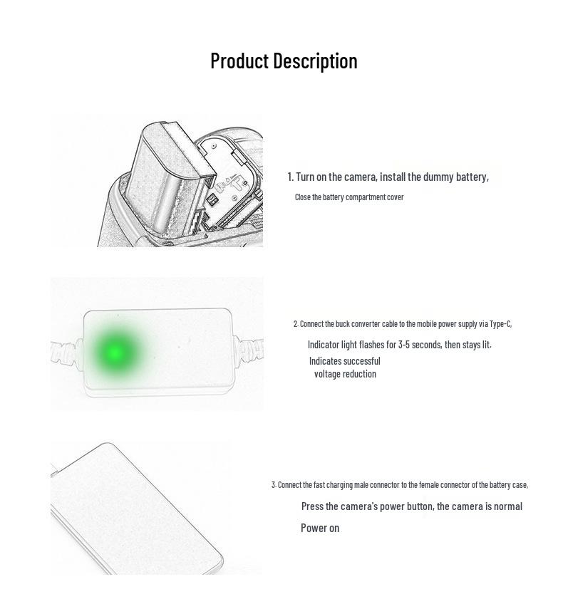 DCC9 PD/Type-C Adapter for DMC-GF2K, G3, GX1, GF2CK, G3K with BLD10 Battery Compatibility