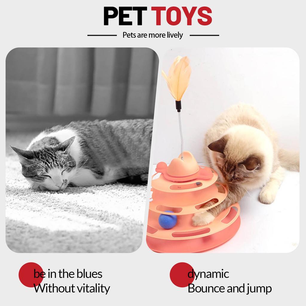 Juguetes para gatos Carrusel de cuatro capas para gatos Juguetes interactivos para gatos Juguetes para gatos que estimulan el aburrimiento Suministros para mascotas