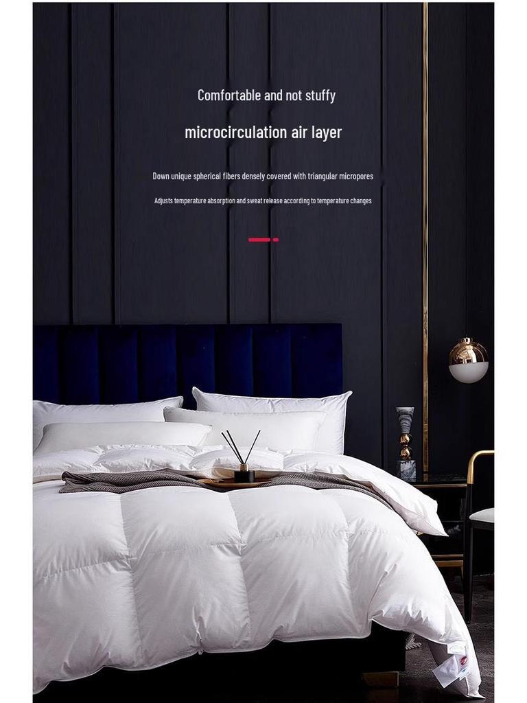 Star Hotel White Goose Down Quilt: 95% Down, Cotton, All-Season, Thickened Winter Comforter