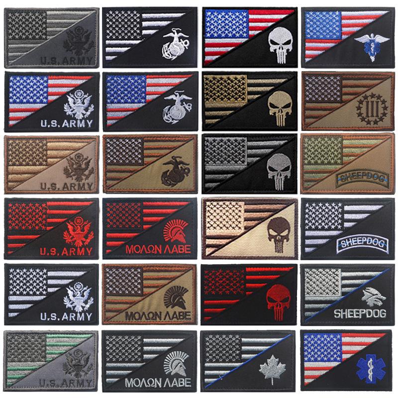 US Flag & Punisher Spartan Tactical Velcro Armband