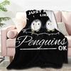 Penguin Flannel Throw Blankets Soft Lightweight Cozy Warm Gifts for Kids Boys Womens Girls Adults All Seasons Couch Bed Chair