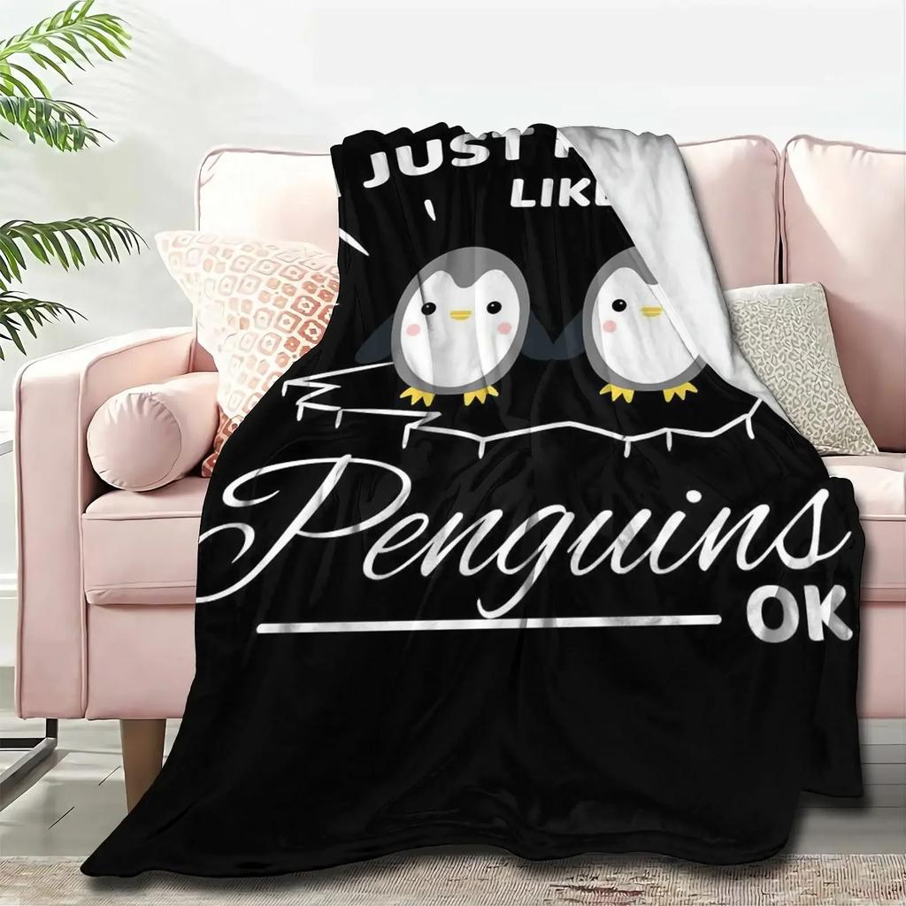 Penguin Flannel Throw Blankets Soft Lightweight Cozy Warm Gifts for Kids Boys Womens Girls Adults All Seasons Couch Bed Chair