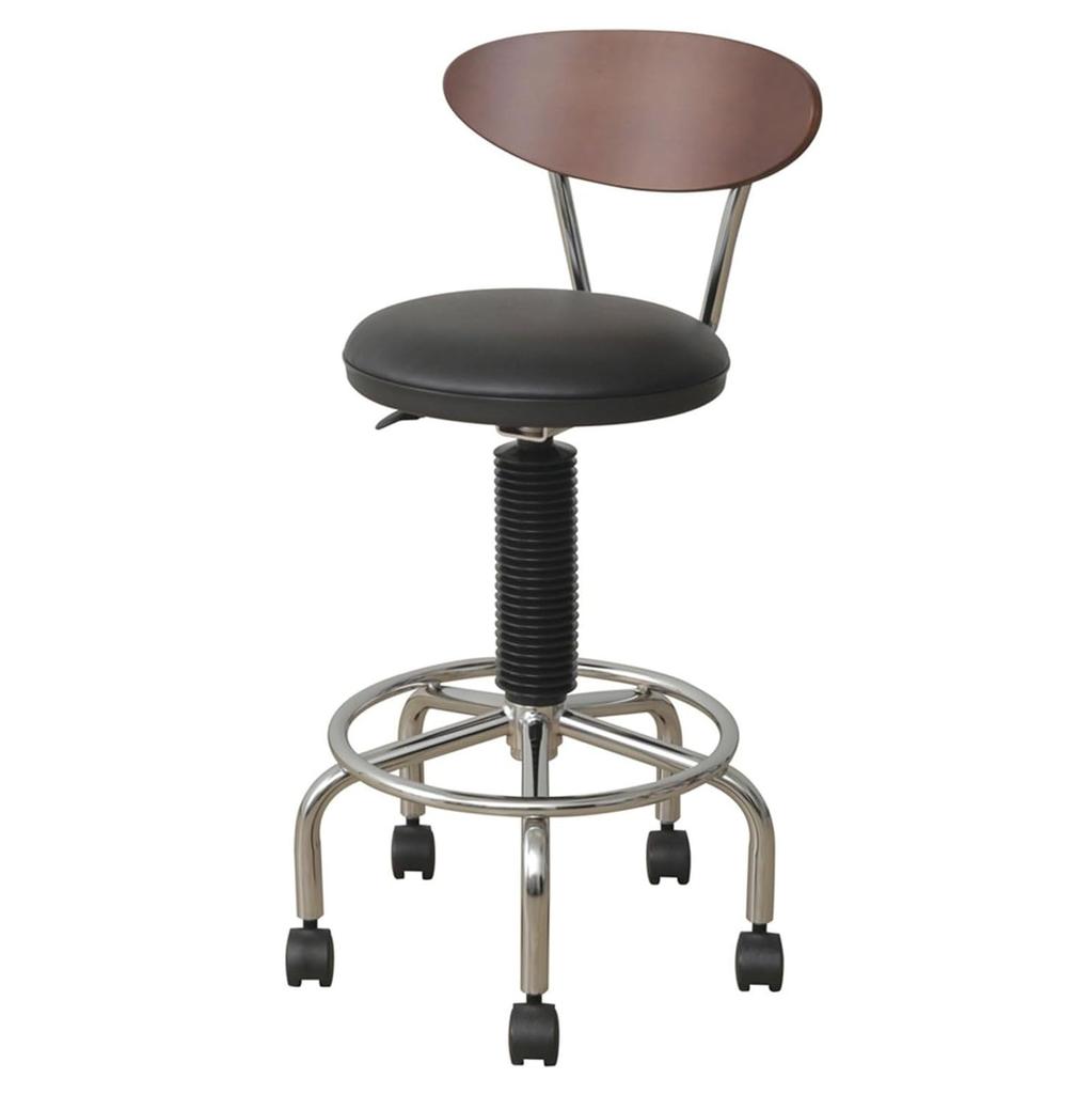 YAMAZEN Cybercom Small Counter Chair, Chair, Black, CB-388 (BK/DBR)