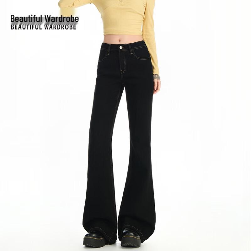 Beautiful Wardrobe Women's Slim-Fit Flared Stretch Jeans