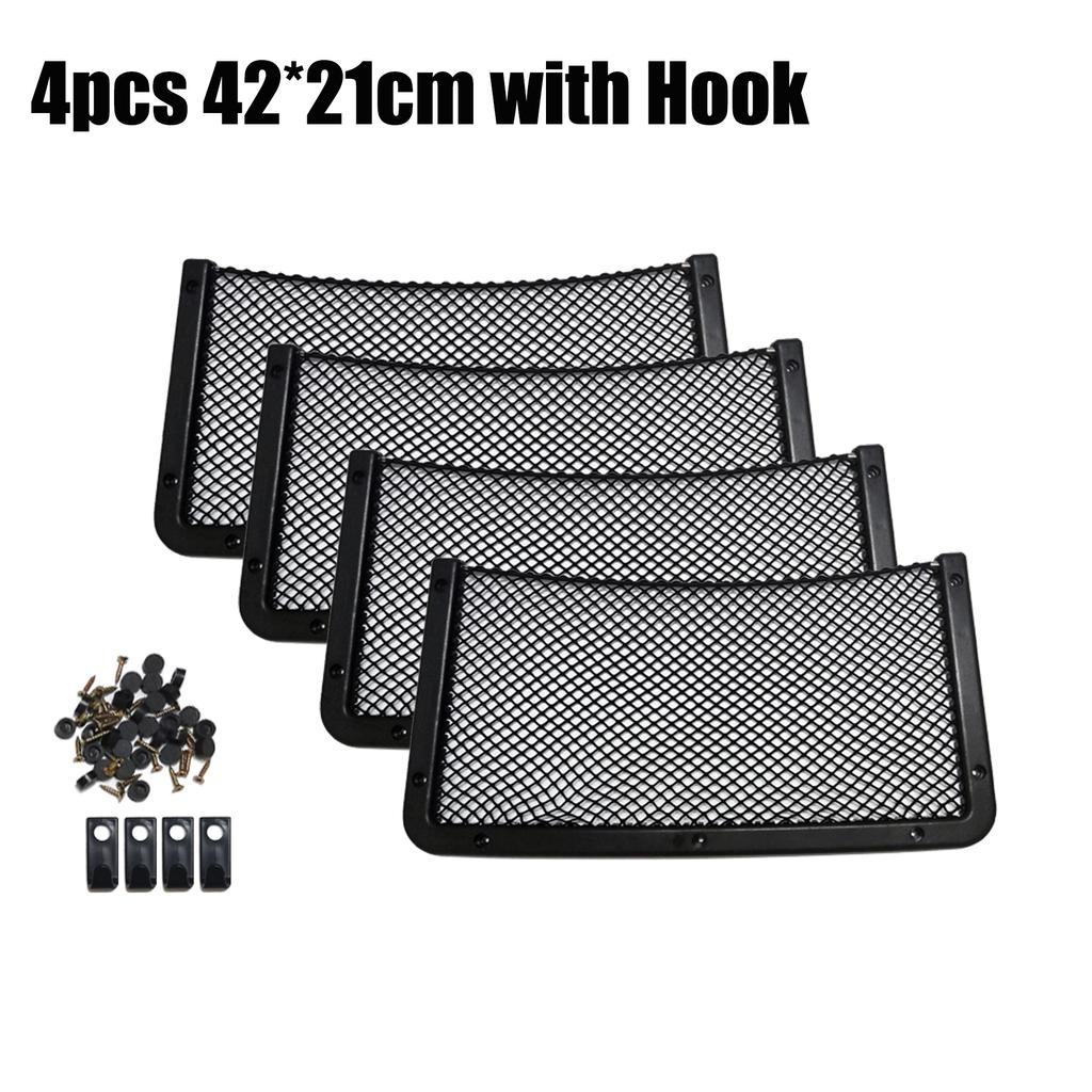 Black Multi Size Car Organizer Net Pocket Car Net Bag Phone Holder Rack Storage Mesh For Car Caravan Motorhome 42x21cm 36x18cm