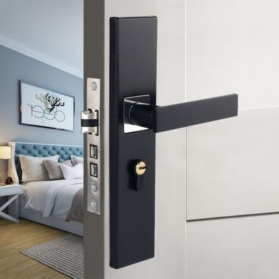 Silent Interior Door Handle Lockset Square Bedroom Door Lock Door Stop Door Knob  Washroom