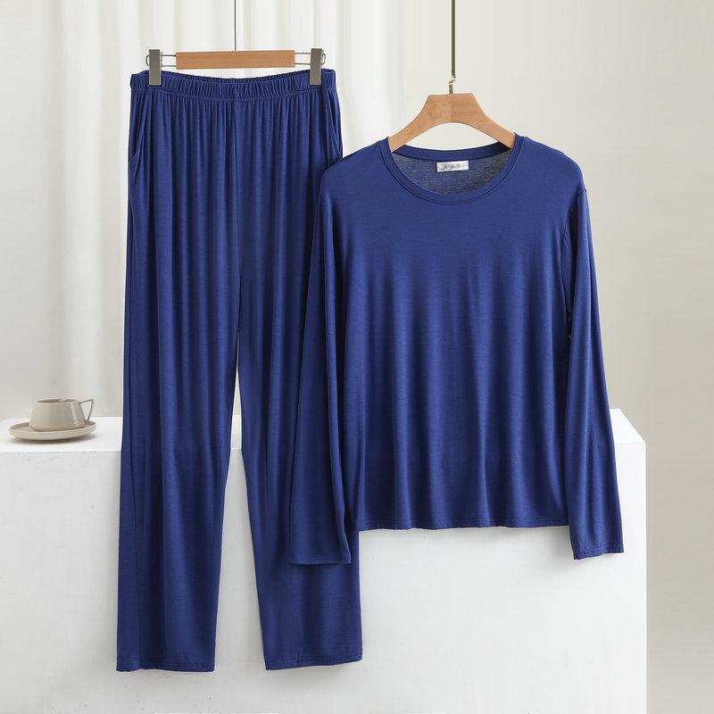 

Хлопковые свободные мужские брюки с длинными рукавами и широкими штанинами, повседневный комплект домашней одежды на весну и лето, тонкая пижама, комплект из двух предметов 3XL