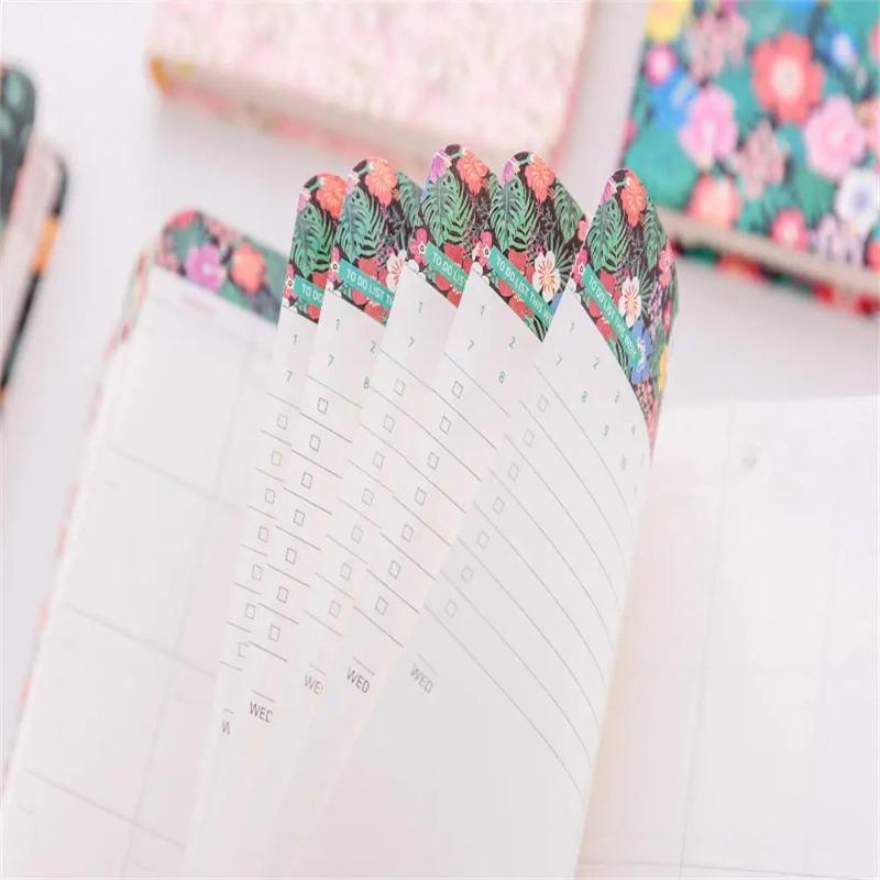 1 Stück Kawaii A5 A6 Terminplaner Vintage Jahreskalender Wöchentlicher Monatlicher Tagesplaner Blumen Organizer Papier Notizbuch Schulagenda