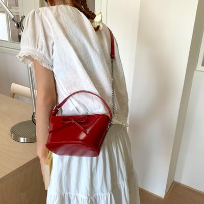 Neue süße und modische Eimertasche mit Schleife Damen-Schultertasche schräg kleine Tasche einfache trendige Tasche