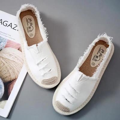 Ženy Biele ploché topánky Balerína Nazúvacie Ležérne Dámske Plátno Mokasíny Priedušné Dámske Espadrilky Obuv na šoférovanie Zapatos Muje