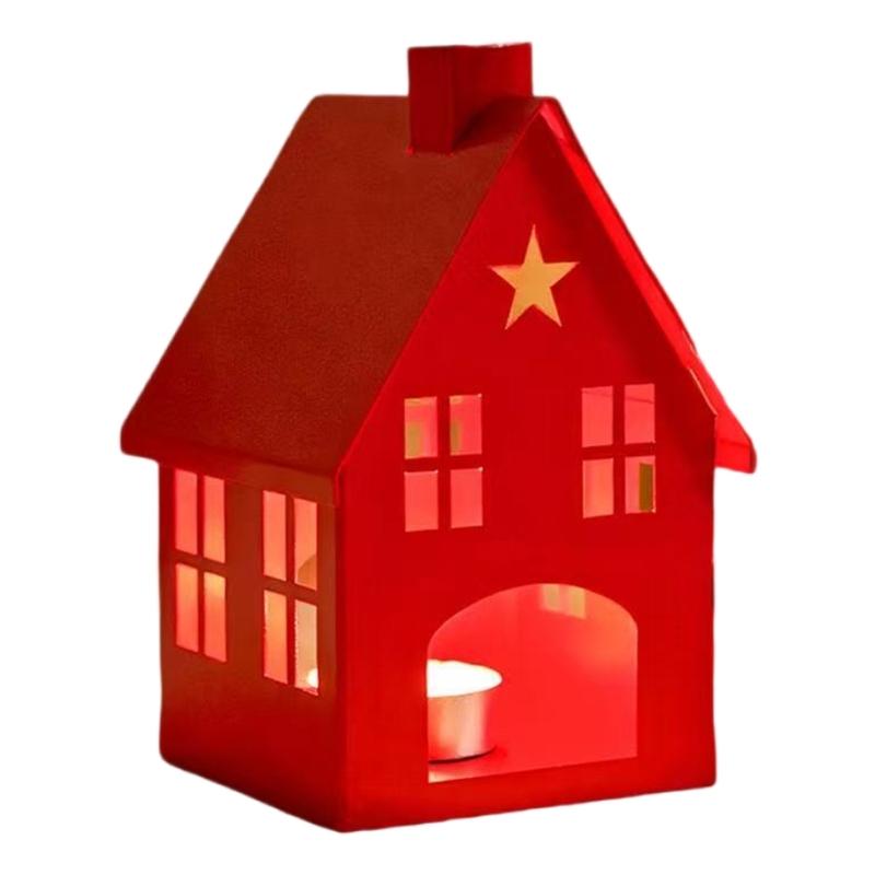 

Hollow Mini House Tealight Candle Holders,Decorative Candle Holders for Table Centerpieces Christmas Home Decorations S