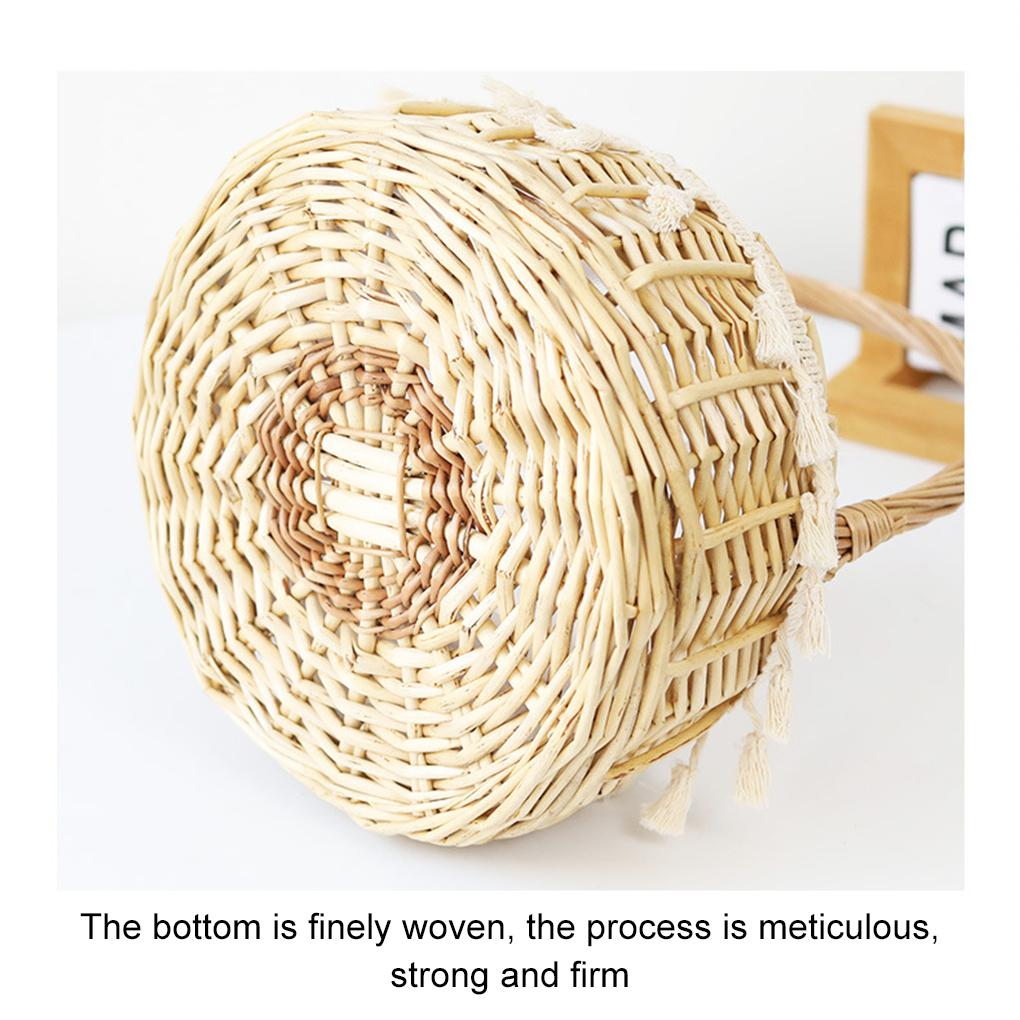 Small Wicker Basket With Handle For Picnics Or Home Decor Flower Girl Basket Mini Hamper Basket