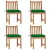 Day and Night - Day and Night Garden Chairs 4 Units Solid Teak Wood with Cushions