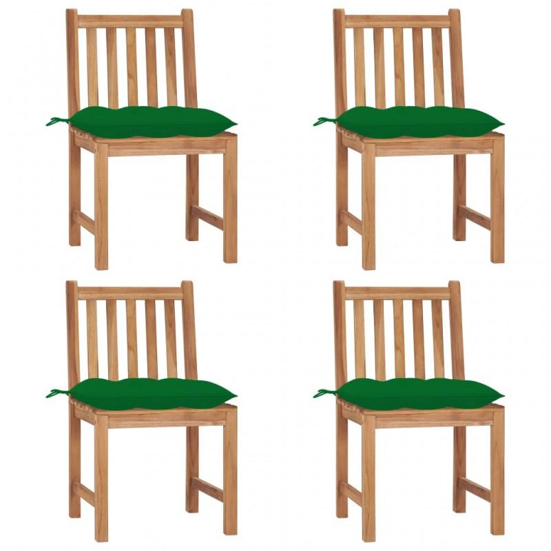 Day and Night - Day and Night Garden Chairs 4 Units Solid Teak Wood with Cushions