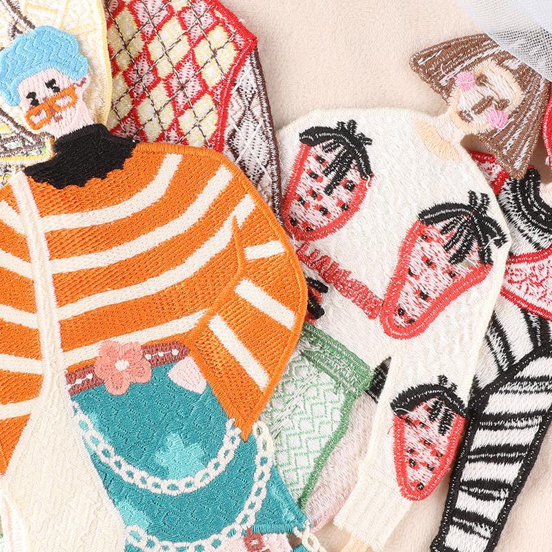 Duoku Computer Embroidery Cloth Label Cartoon Character Clothing Accessories Large Patch Water-Soluble Embroidery Cloth Sticker