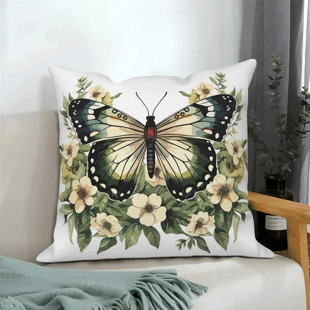 Home Decoration Cushion Cover Butterfly Flower Pillow Cover Sofa Car Decoration Pillow Cover
