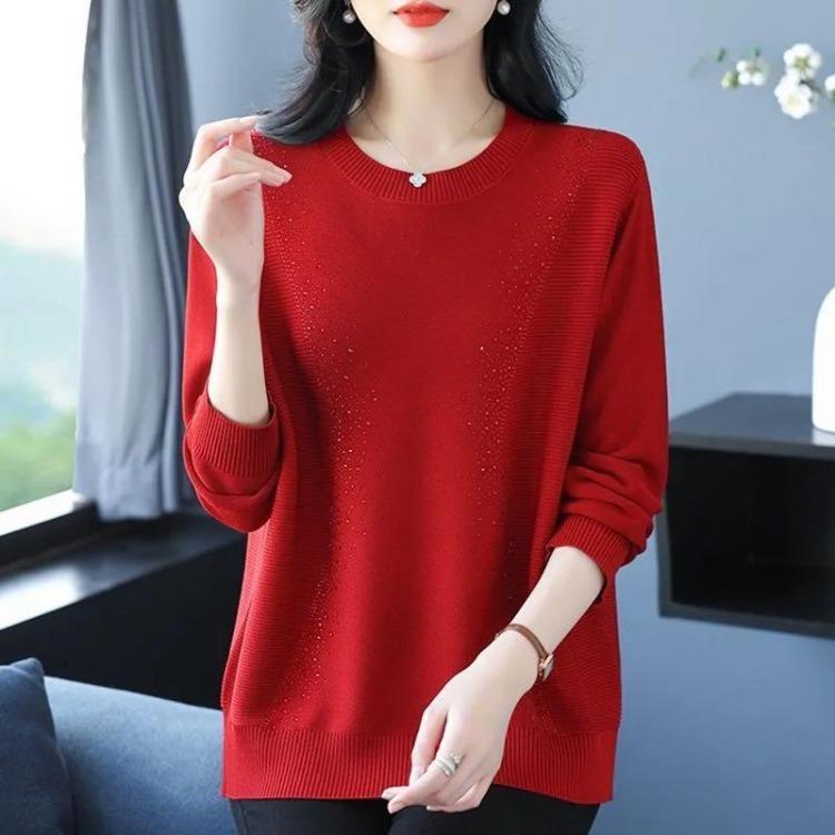 Pull Tricoté Chaud Oversize pour Femmes Manches Longues Pulls Hauts Hiver Automne Épais Pull