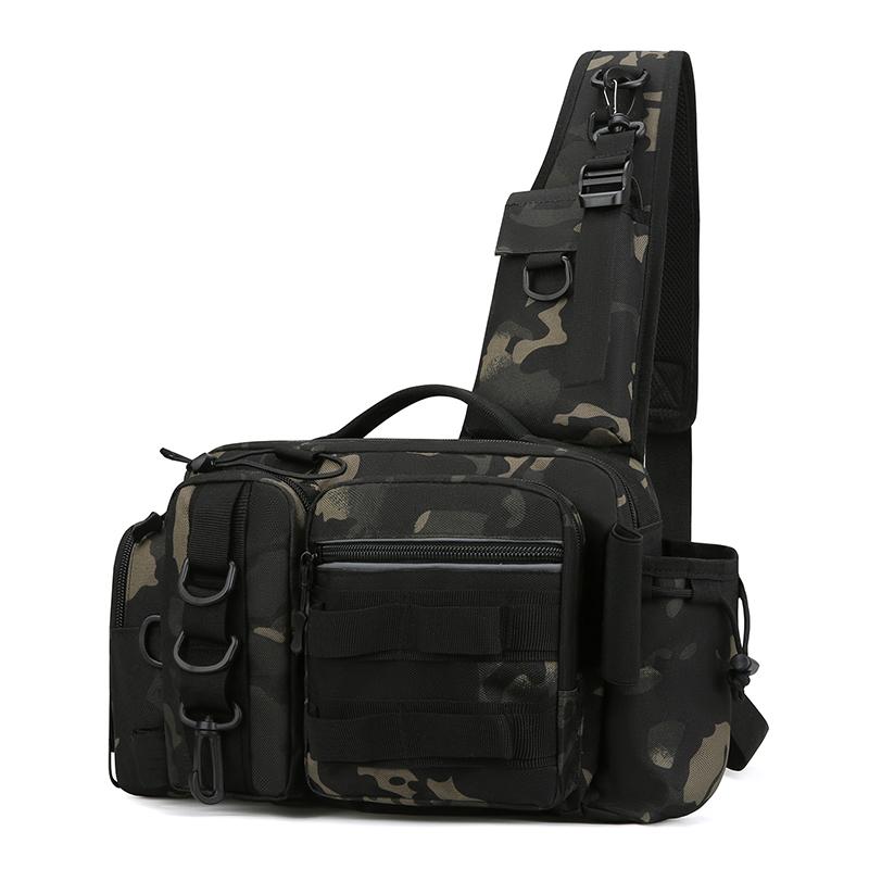 Fishing Tackle Backpack Lure Box Gear Storage Bag Fanny Pack for Men Fly Fishing Backpack with Rod Holder Sling Shoulder Bag