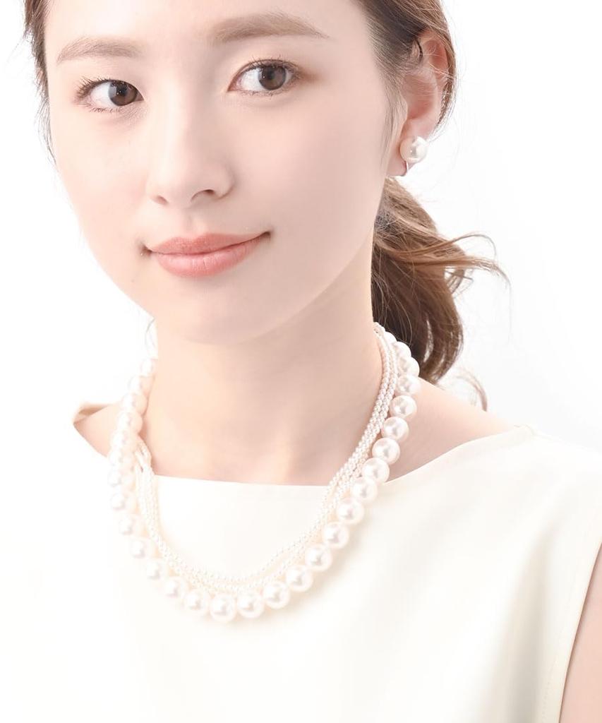 [Kobe Vingtaine] VINGTAINE 4-strand Pearl Necklace, 2-way, Large and Small Baby Pearls C14-39