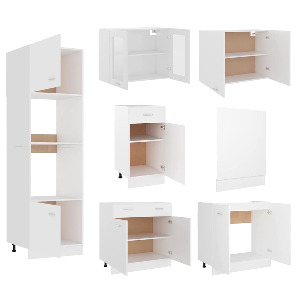 vidaXL 7 Pcs. Kitchenette Lyon White Wood-based Material