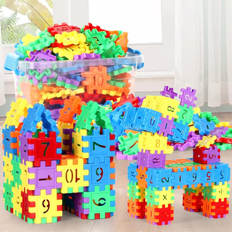 100 Pezzi Blocchi da Costruzione Numeri Giocattolo Fai da Te Particelle Grandi Colorati Mattoncini da Assemblare Creativi Blocchi Matematici Giocattolo per l'Educazione Precoce dei Bambini