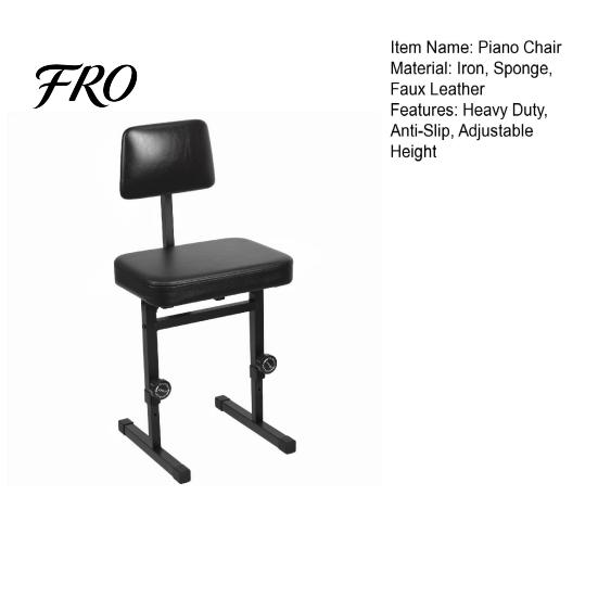 Piano Stool H-style Bench, 5 Height Adjustable Chair with Black Padded Practice Seat Cushion, Music Keyboard Bench Backrest for Musicians Kids Adults