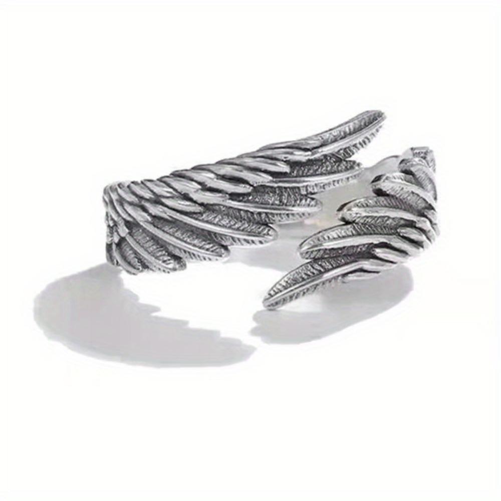 1pc/2pcs Silvery Angel/Demon Wings Design Open Ring, Creative Decorative Pair Ring, Holiday Gift for Best Friend