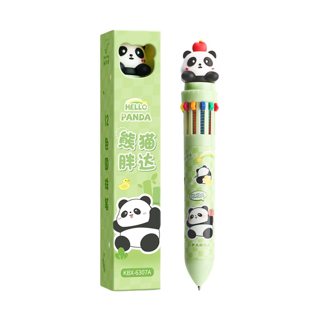 10/12 Colors Retractable Ballpoint Pen Cartoon Animal Ballpoint Pen Multicoloured Pen School Office Supplies for Student