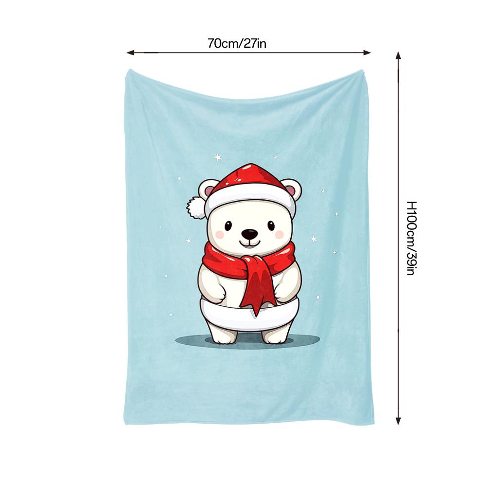 Tuniu Cute polar bear plush fleece blanket for winter autumn bedroom sofa gift Soft warm throw blanket