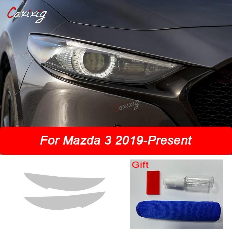 For Mazda 3 6 CX-3 CX-5 CX-9 2 Pcs Car Front Light Transparent TPU Sticker Headlight Protective Film Accessories IUE2