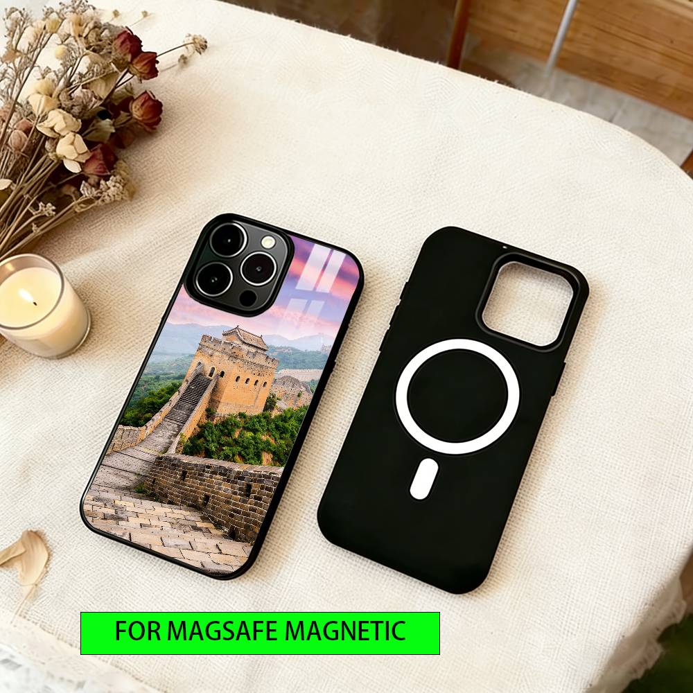 Die Große Mauer Chinas Handyhülle Für iPhone17,16,15,14,13,12,11 Plus,Pro Magnetisch Für Magsafe Kabelloses Laden