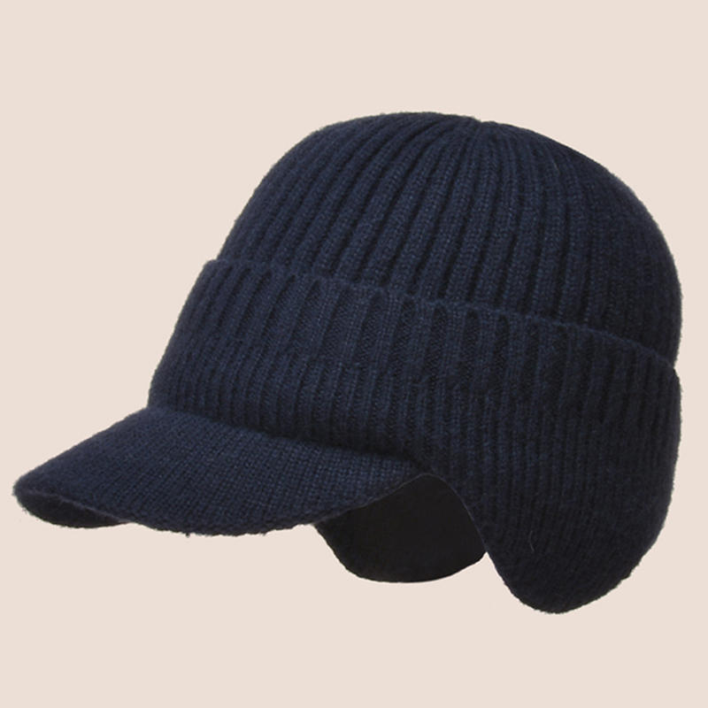 European And American Men Winter Warm Ear Protection Knitted Hat Outdoor Riding Fleece Hat